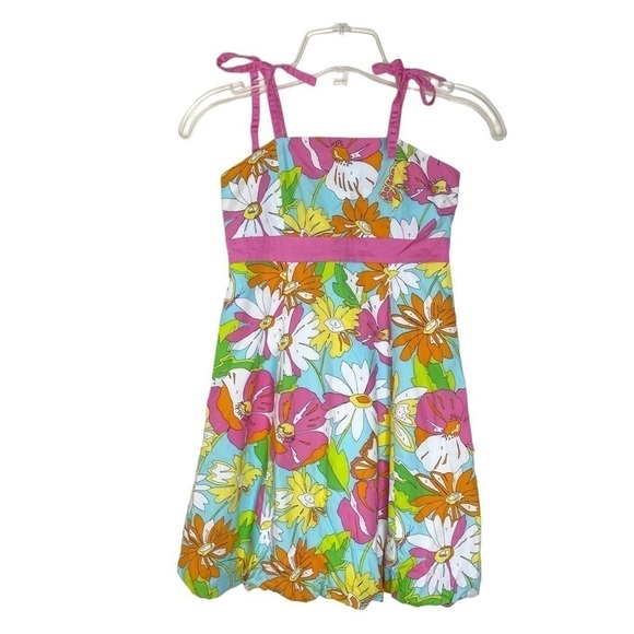 Lily Pulitzer Multicolour Floral Paint by Numbers Dress US 8 Girl - Picture 1 of 7